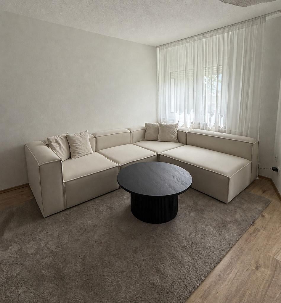 Nieuwe Salontafel MDF - Bruin/Zwart - 90cm Diameter, Ophalen, Overige materialen, Rond, Nieuw