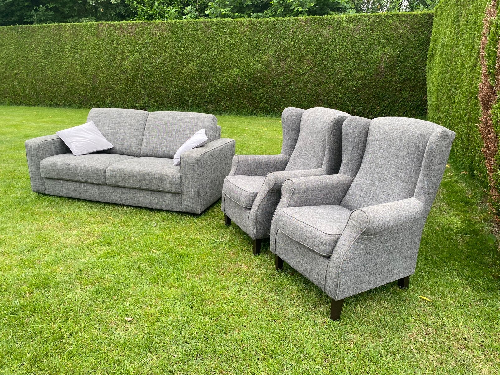 Bank met 2 stoelen, Huis en Inrichting, Ophalen, Zo goed als nieuw