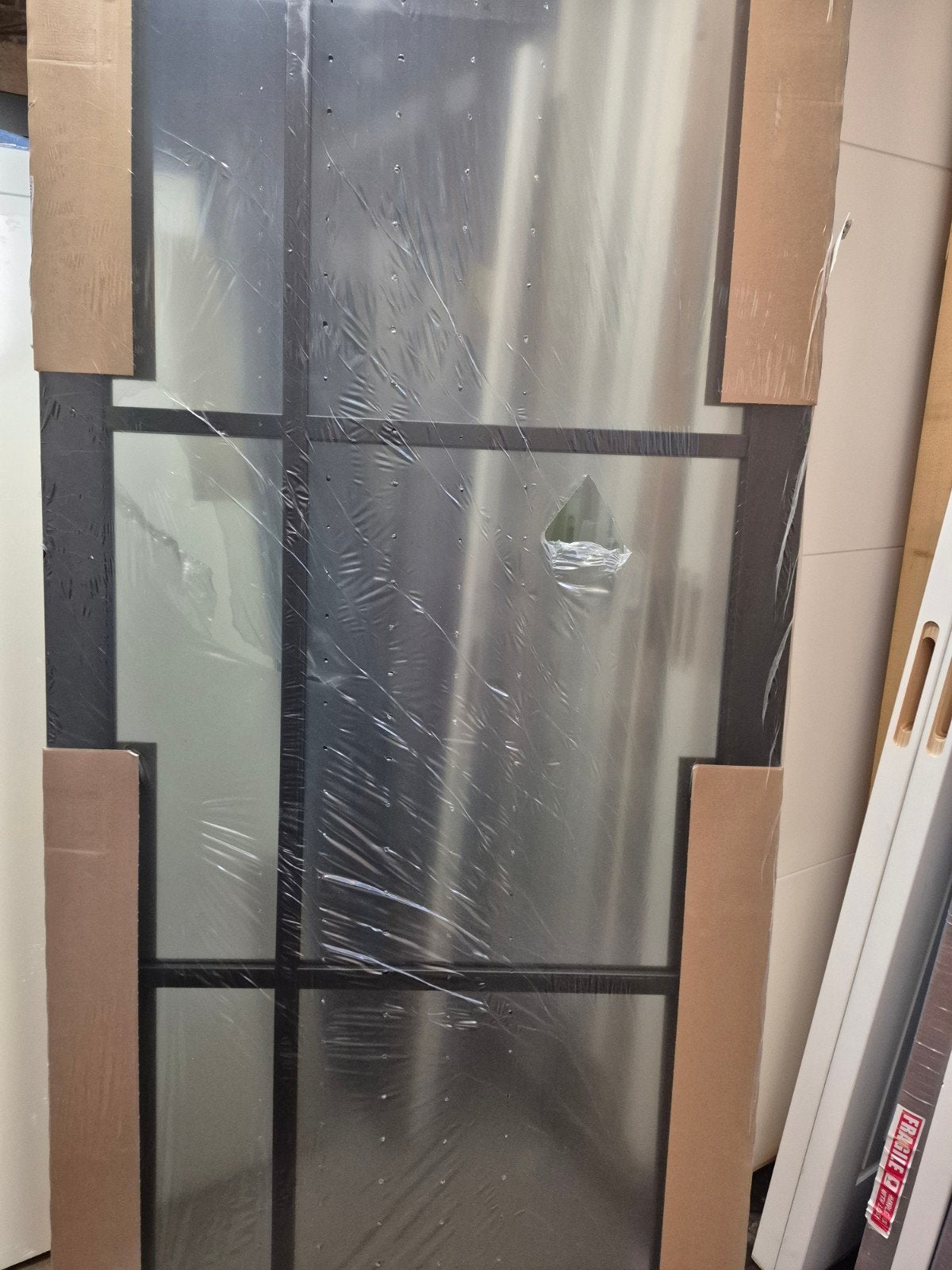 93x231,5cm opdek R staallook zwart rookglas Svedex NDB906, Ophalen, 80 tot 100 cm, Binnendeur, Nieuw