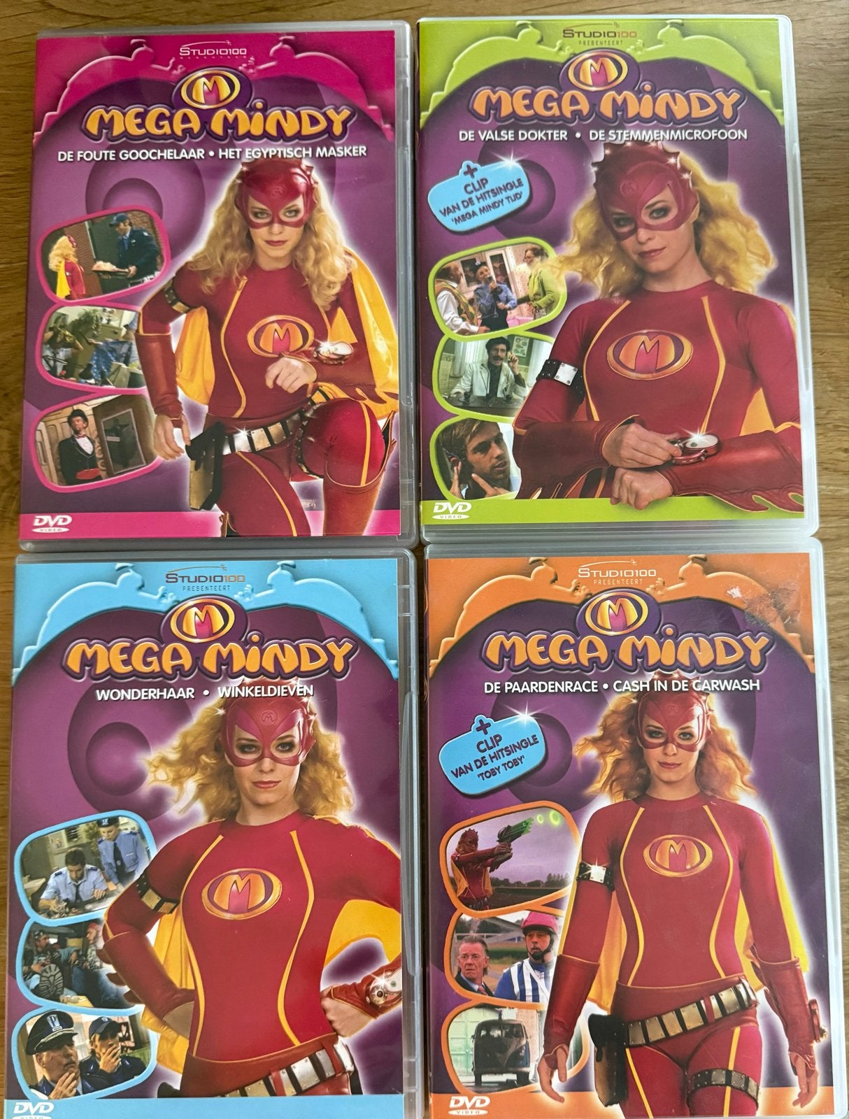 4 Mega Mindy DVD's - Studio 100 Collectie, Gebruikt, Alle leeftijden, Tv-serie, Familie