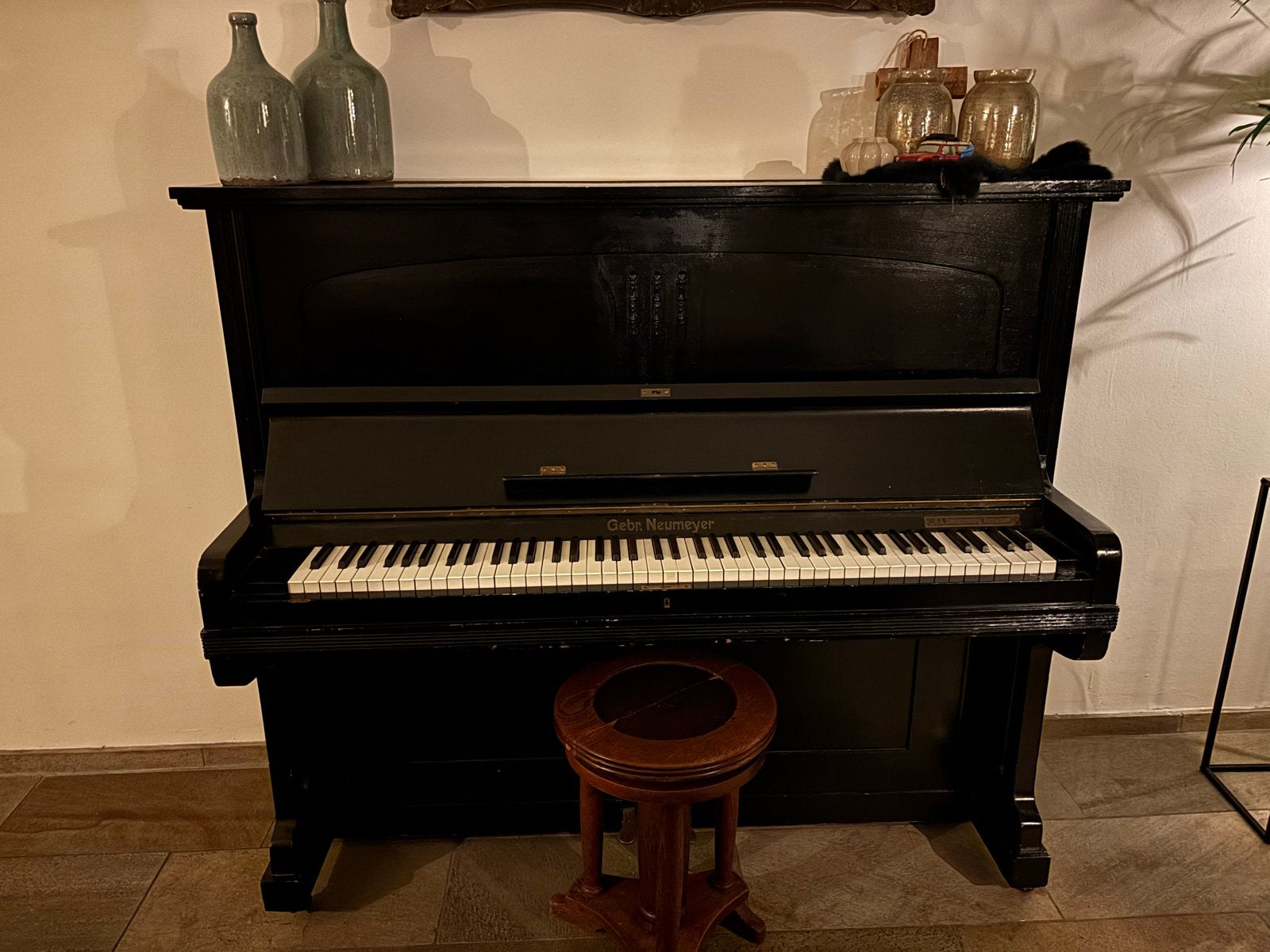 Zwarte Gebr. Neumeyer Piano - Gebruikt, Ophalen, Gebruikt, Zwart, Piano