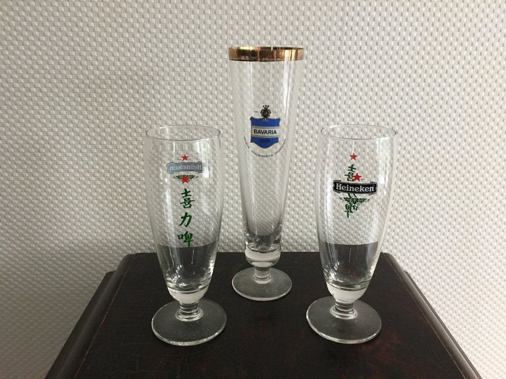 Bierglazen: Heineken (Chinees), Bavaria, Heineken, Verzenden, Gebruikt, Glas of Glazen, Heineken