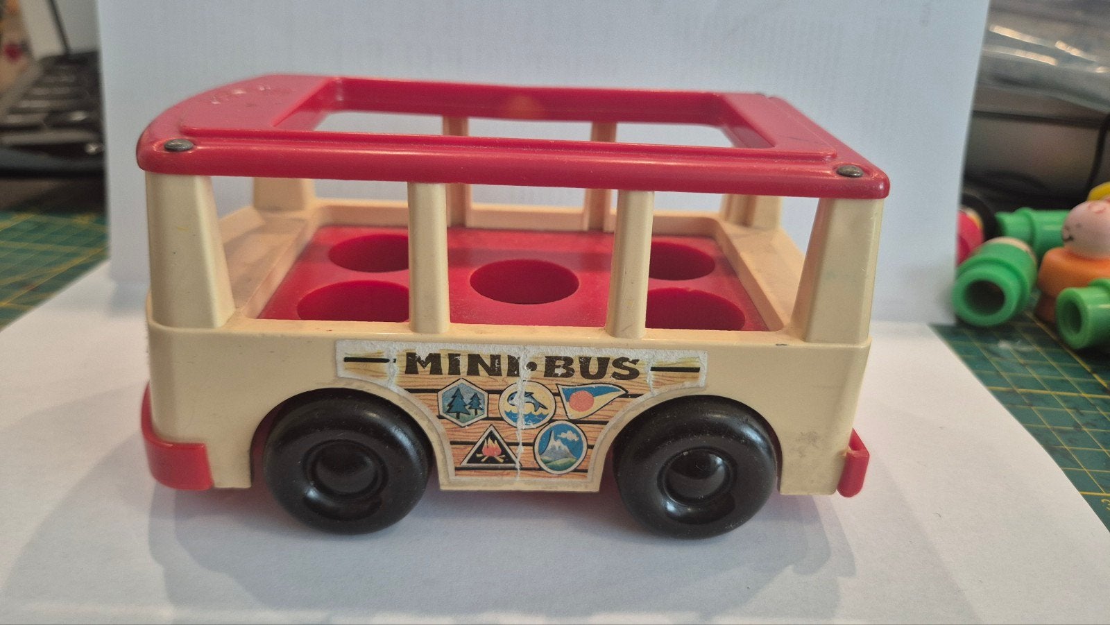 Vintage Fisher-Price Little People Mini-Bus met figuren, Ophalen of Verzenden, Gebruikt, Speelset