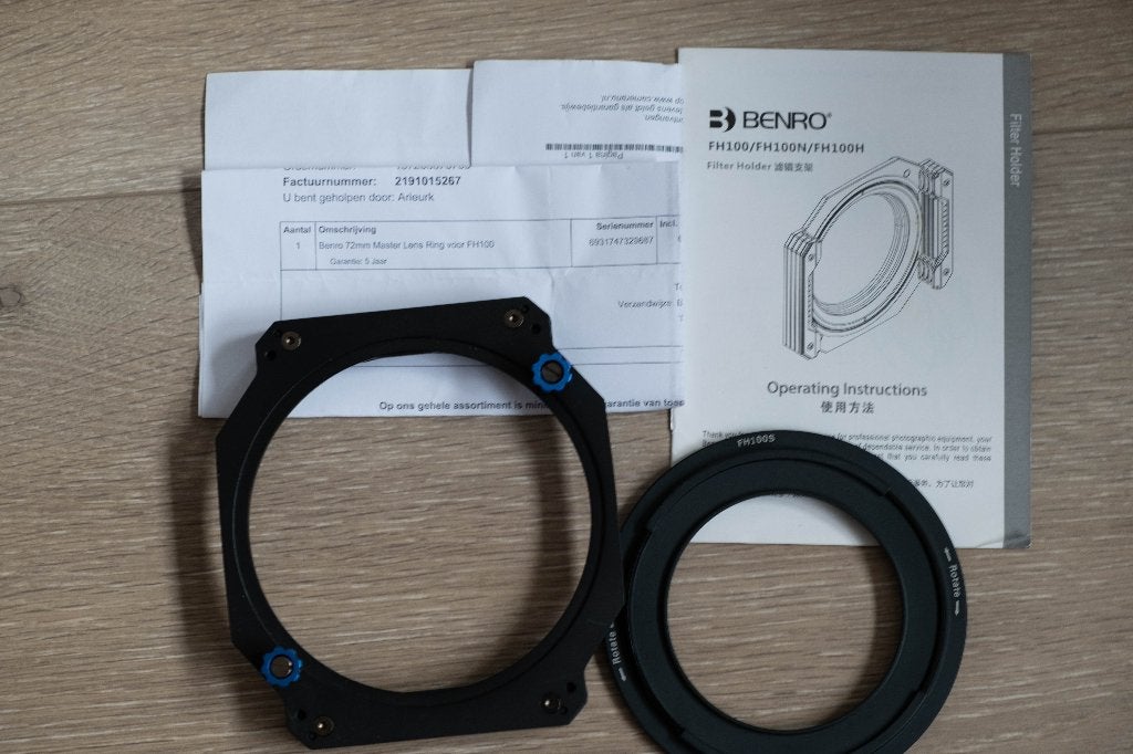 Benro 10 stops filter en Benro Filter Holder, Ophalen, Zo goed als nieuw, 80 mm of meer, Overige typen