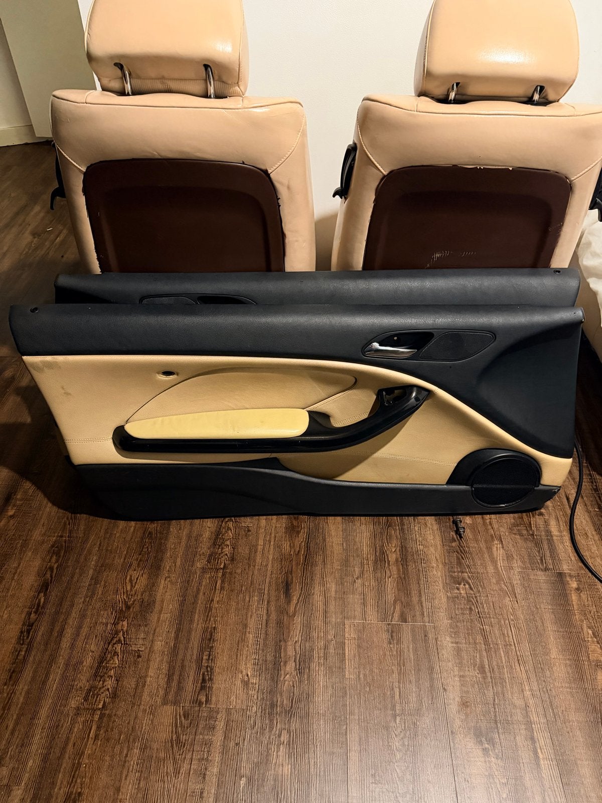 BMW E46 Deurpanelen Voorzijde - Beige/Zwart, Auto-onderdelen, Interieur en Bekleding, Ophalen of Verzenden, Gebruikt, BMW