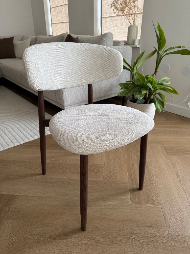 Stoel Japandi beige walnoot (Alexia), Ophalen, Japandi, Overige kleuren, Nieuw