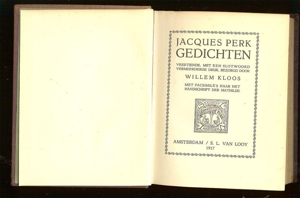 Jacques Perk - Gedichten 1917 - Inleiding Willem Kloos., Antiek en Kunst, Ophalen of Verzenden