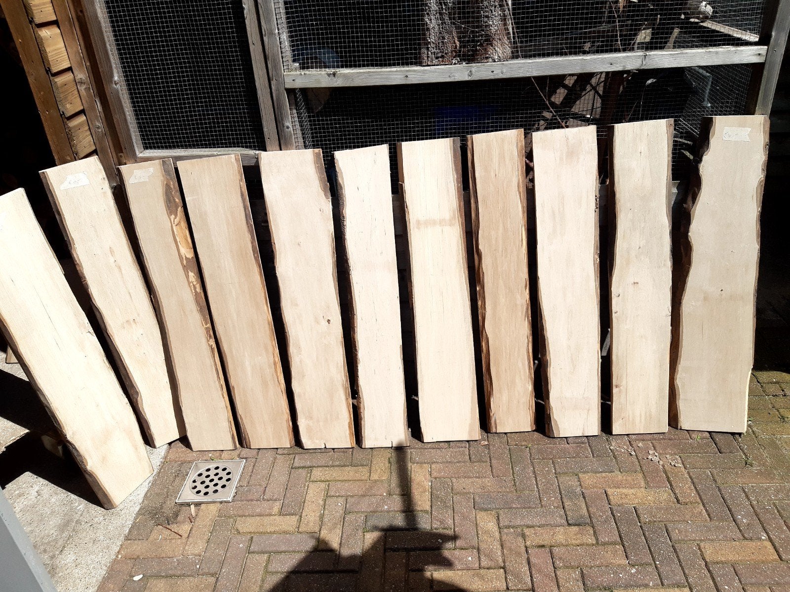 Mooie gladde massief eiken planken voor wandbord of schap,, Doe-het-zelf en Verbouw, Hout en Planken, Ophalen, Minder dan 25 mm