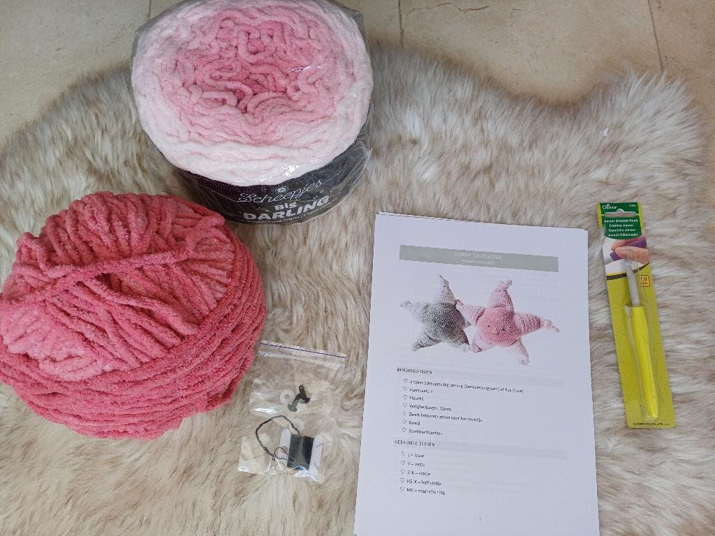 Haakpakket Zeester Big Darling wol babykamer haken amigurumi, Ophalen of Verzenden, Nieuw, Haken, Patroon of Boek