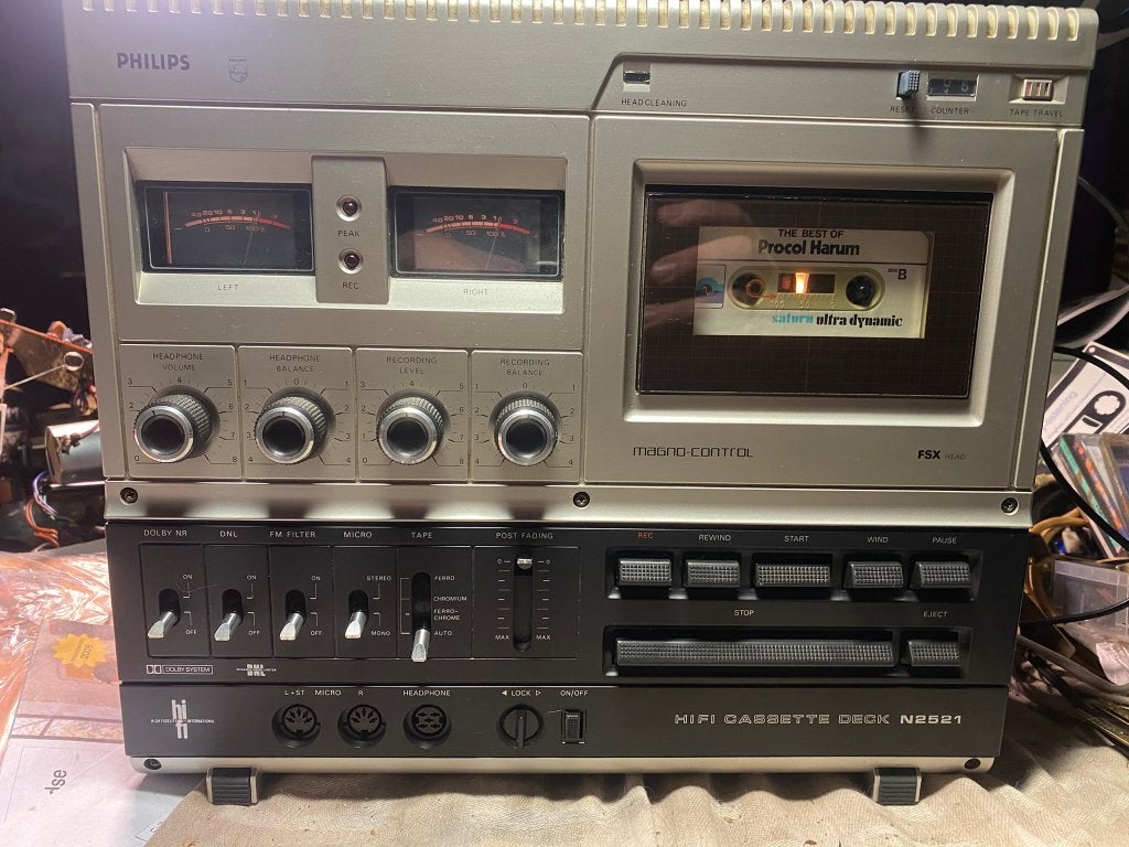 Philips N2521 Cassettedeck, Philips, -, -, Enkel