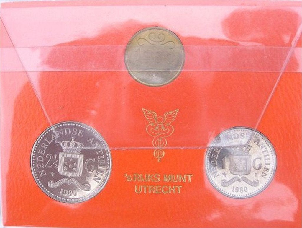 Nederlandse Antillen Muntset (Jaarset) 1980 Beatrix compleet, Postzegels en Munten, Munten | Nederland, Ophalen of Verzenden, Koningin Beatrix