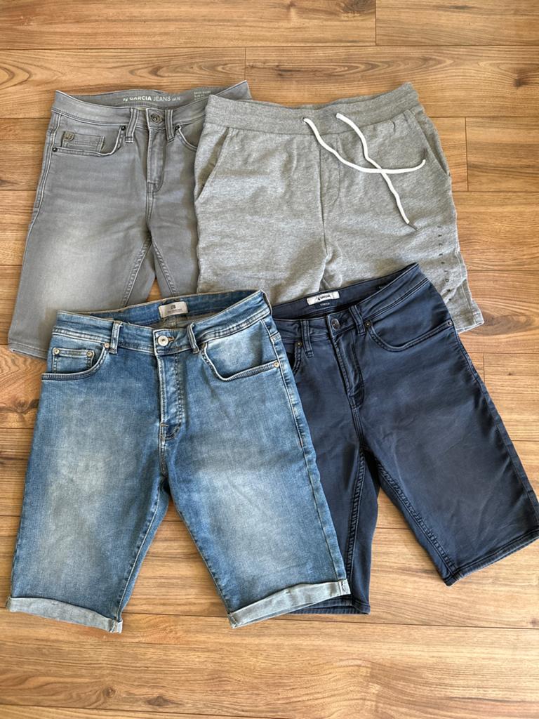 4x Heren Shorts: Garcia, LTB, Jack&Jones - Maat W27, Ophalen of Verzenden, Zo goed als nieuw, Blauw, W32 (confectie 46) of kleiner