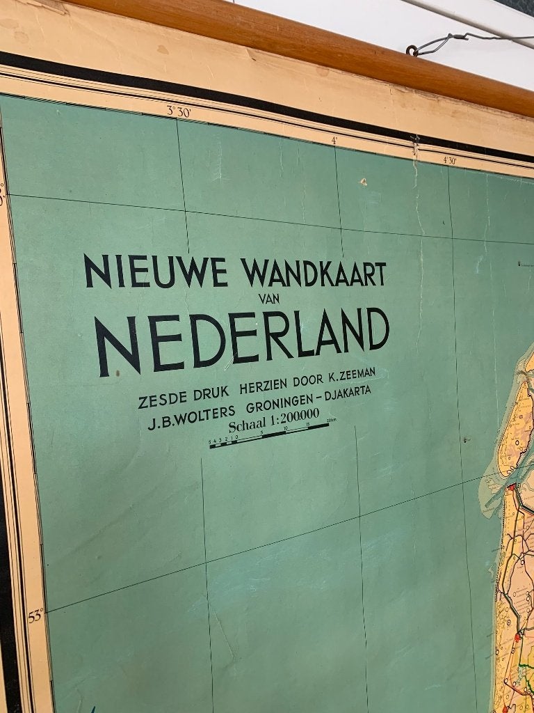 Schoolplaat van Nederland groot! - vintage retro, Ophalen, Aardrijkskunde