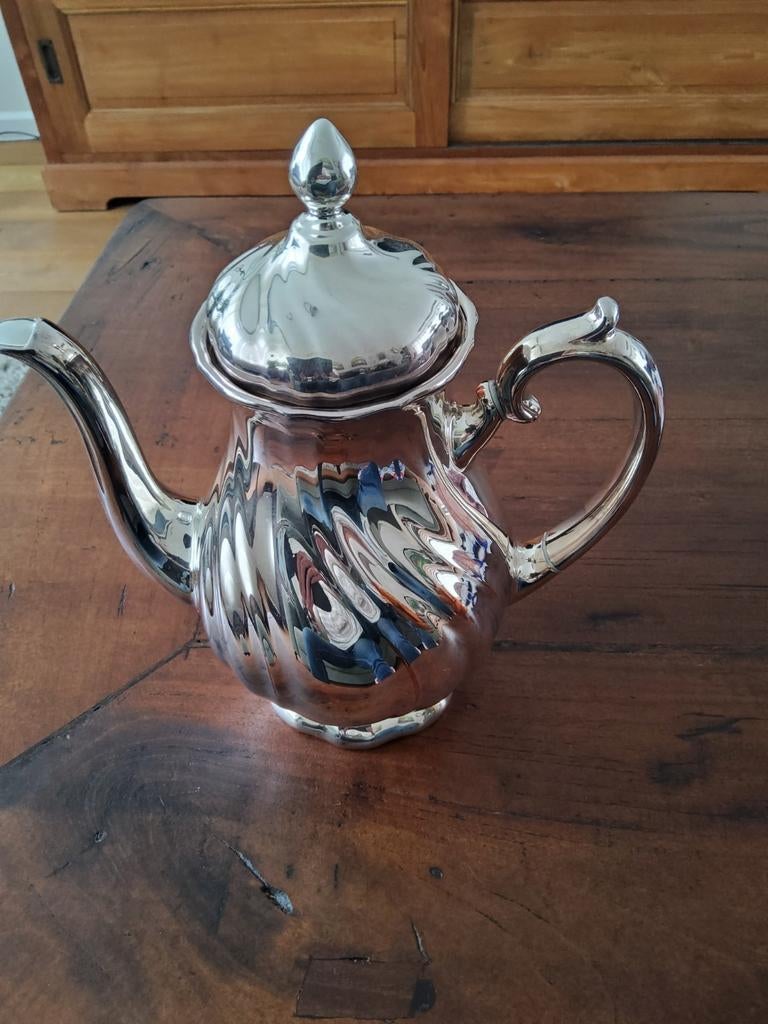 Verzilverde oud porceleinen koffiekan. Rosenthal., Antiek en Kunst, Antiek | Goud en Zilver, Ophalen of Verzenden, Zilver