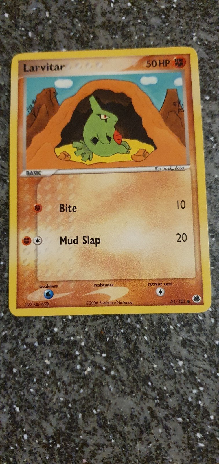 Larvitar 51/101 EX Dragon Frontiers Pokémon Kaart, Ophalen of Verzenden, Gebruikt, Losse kaart