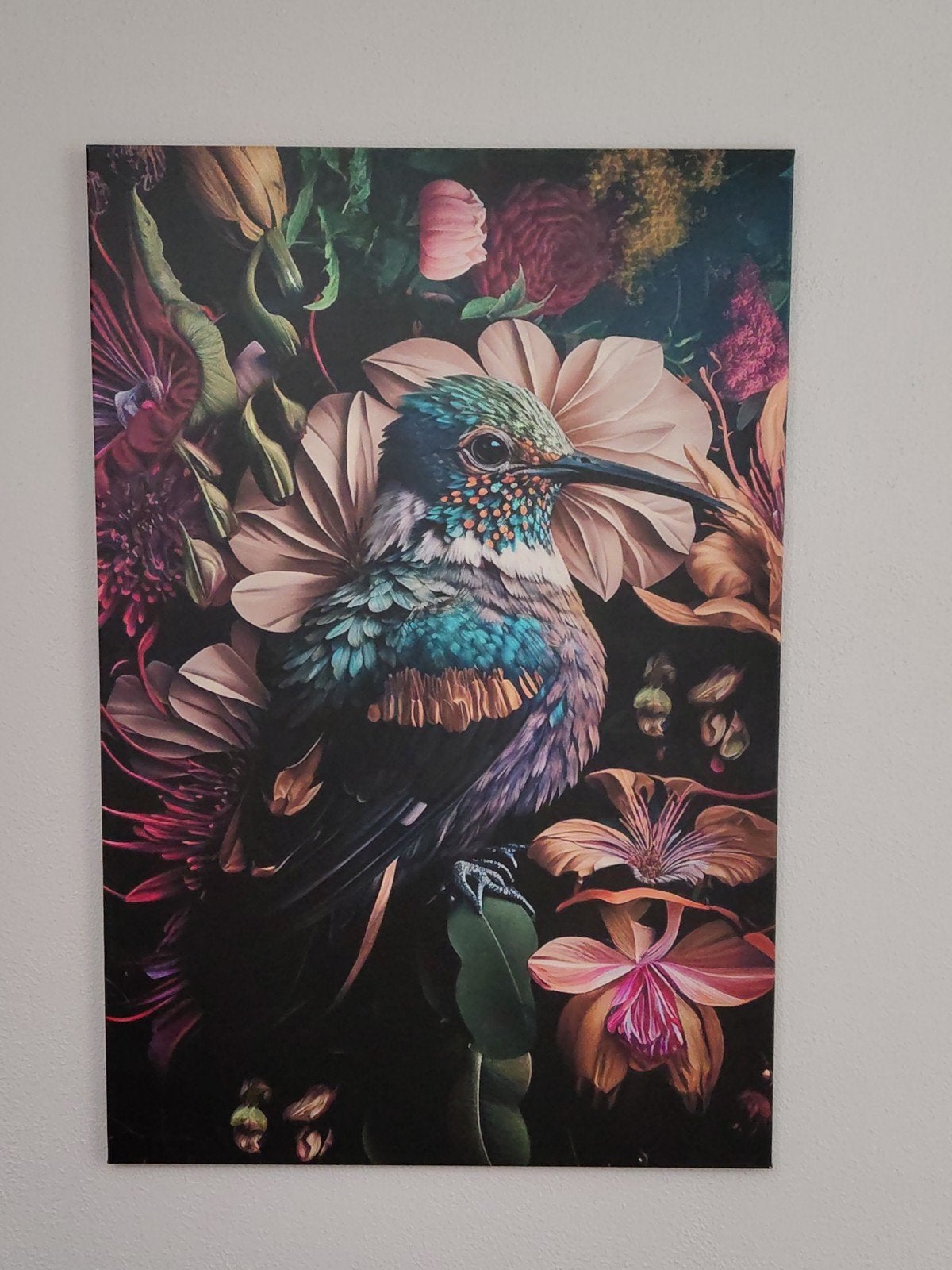 Mooi, kleurrijk canvas vogel, Ophalen, Zo goed als nieuw, Film en Tv