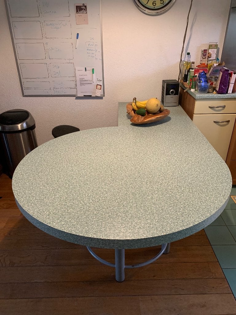Eettafel halfrond MDF onverwoestbaar, Ophalen, Gebruikt, 100 tot 150 cm, 200 cm of meer