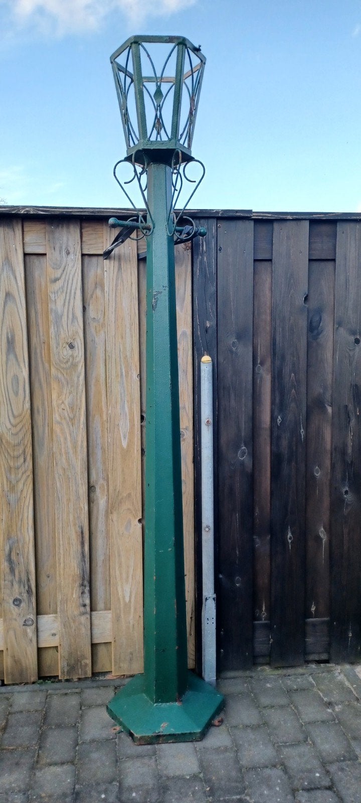Tuinlantaarn, smeedijzer., Ophalen, Gebruikt, Staande lamp, Netvoeding