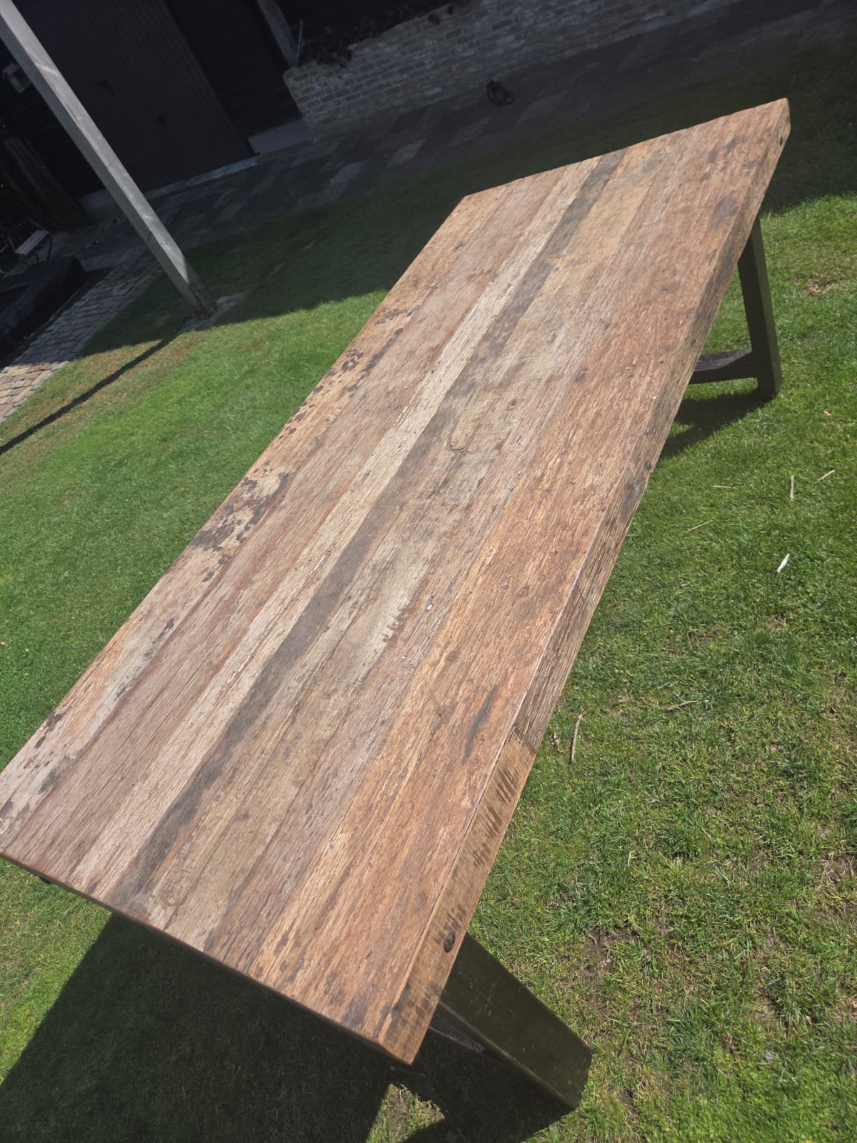 Landelijke/robuste tafel, Huis en Inrichting, Tafels | Eettafels, Ophalen, Gebruikt, 200 cm of meer, 50 tot 100 cm