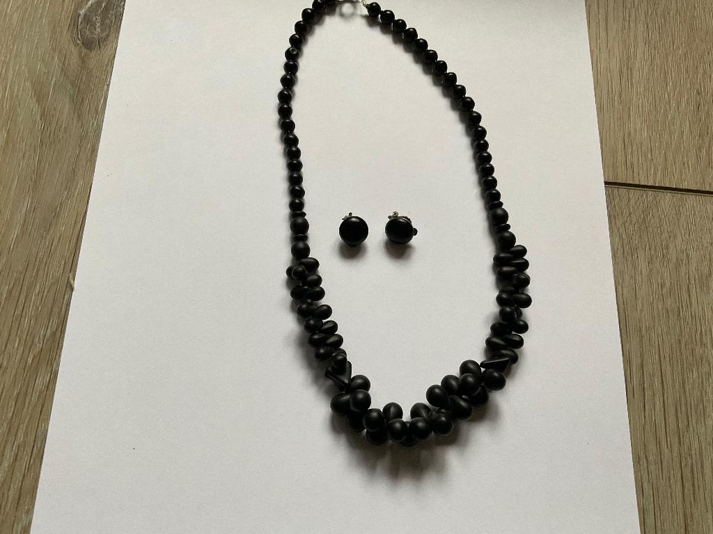 Antieke gitten rouwketting, Ophalen of Verzenden, Overige materialen, Ketting