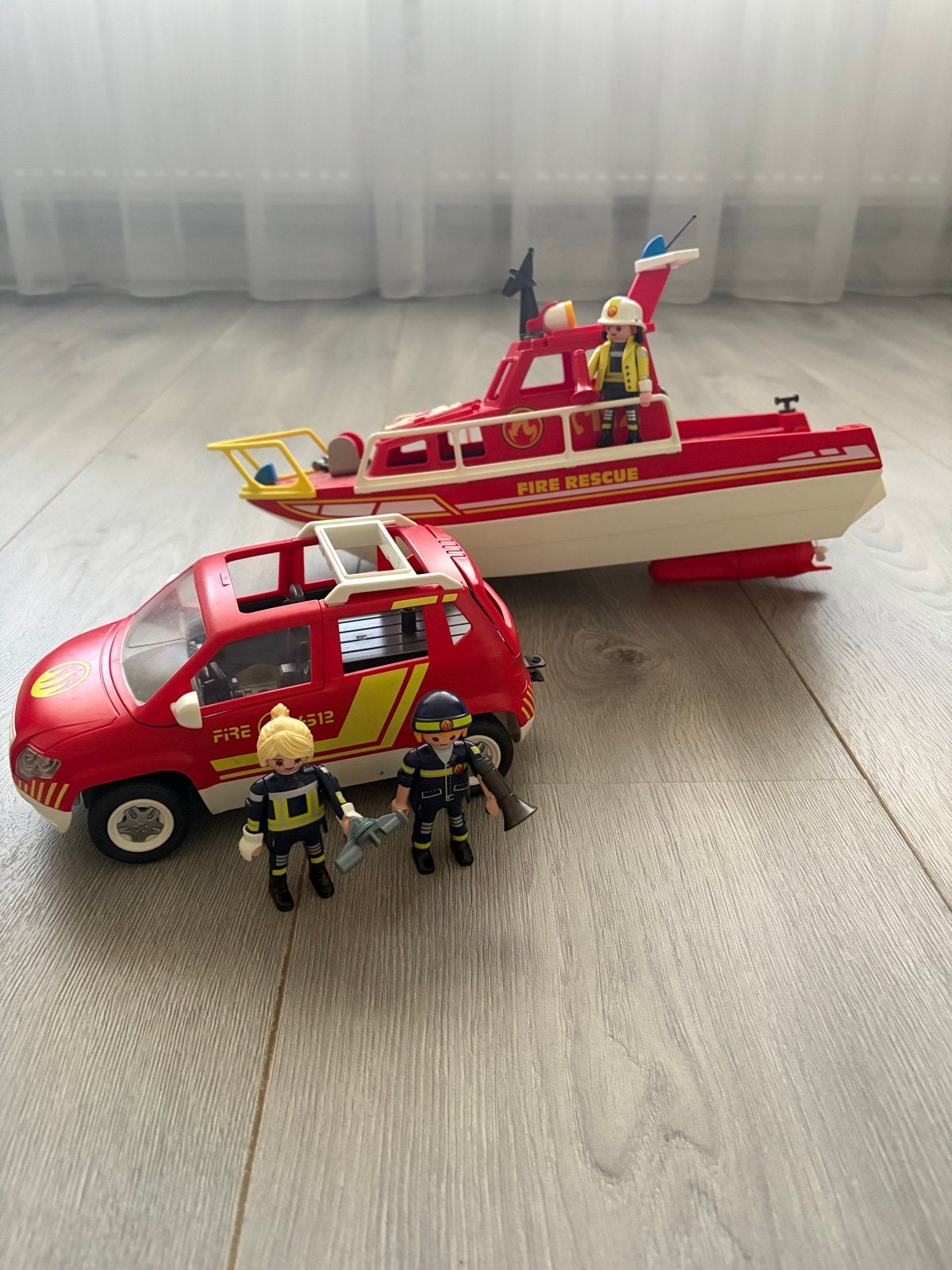 Playmobil Brandweer Reddingsset met Voertuig en Boot, Gebruikt, Complete set, Voertuig, Ophalen of Verzenden