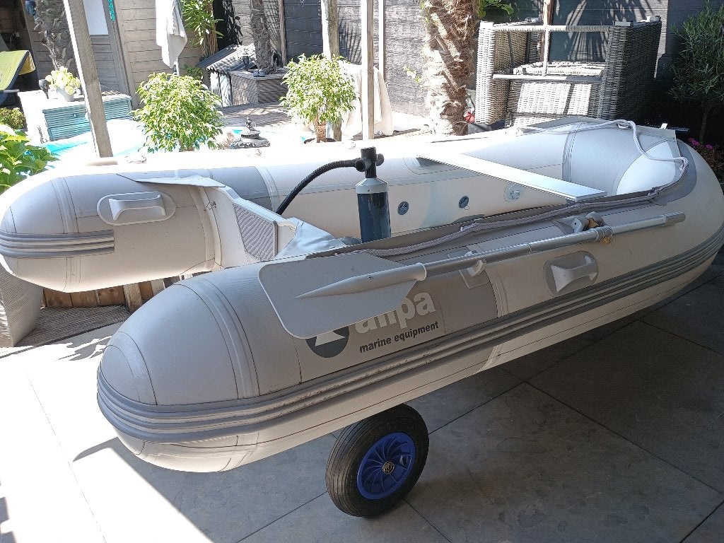 Rubberboot complete set, Ophalen, Aluminium, Zo goed als nieuw, Peddels
