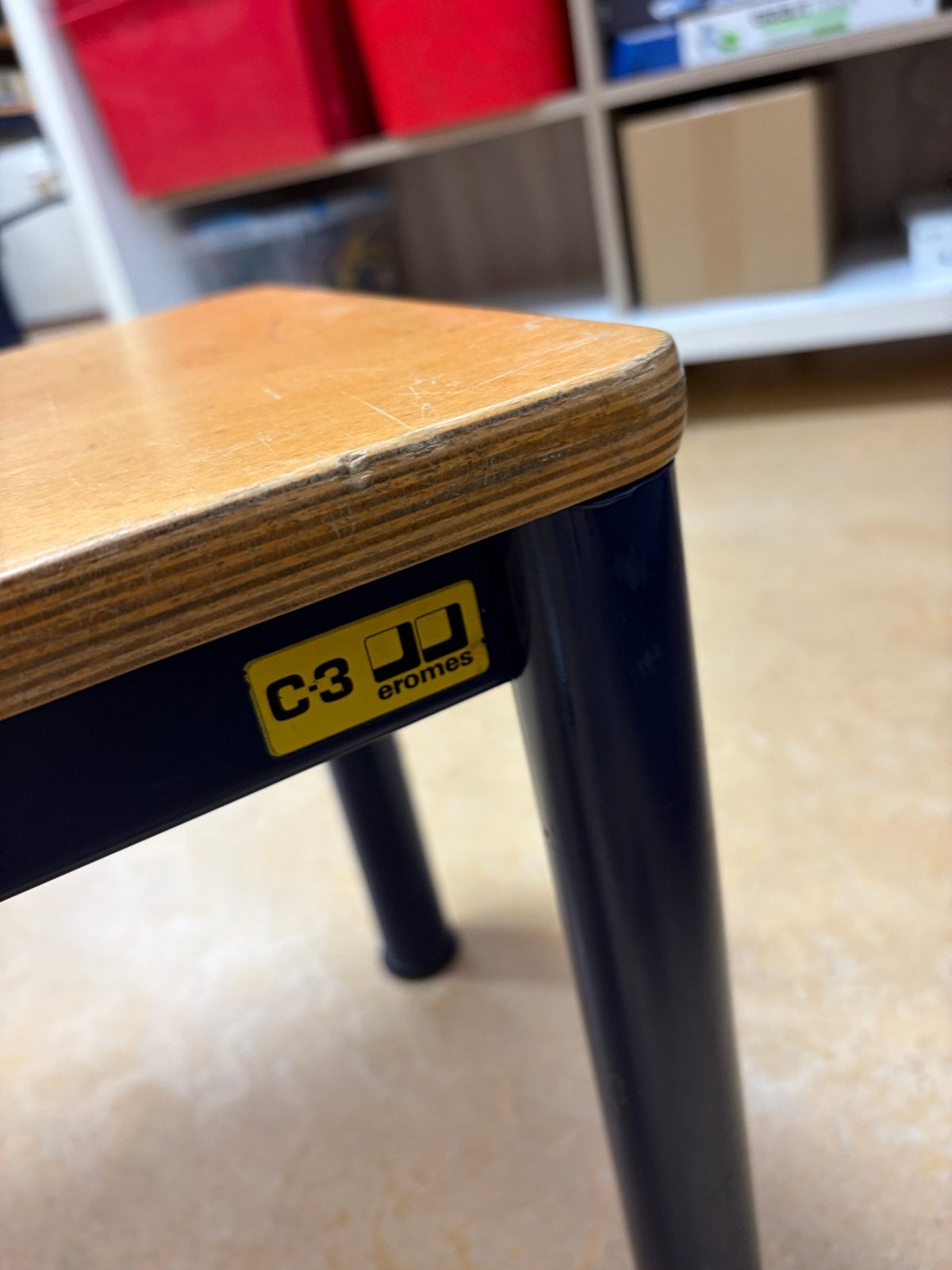 Vintage C3 Eromes schoolbank 3 stuks - Hout en Metaal, Huis en Inrichting, Ophalen, Gebruikt, Overige kleuren, Drie