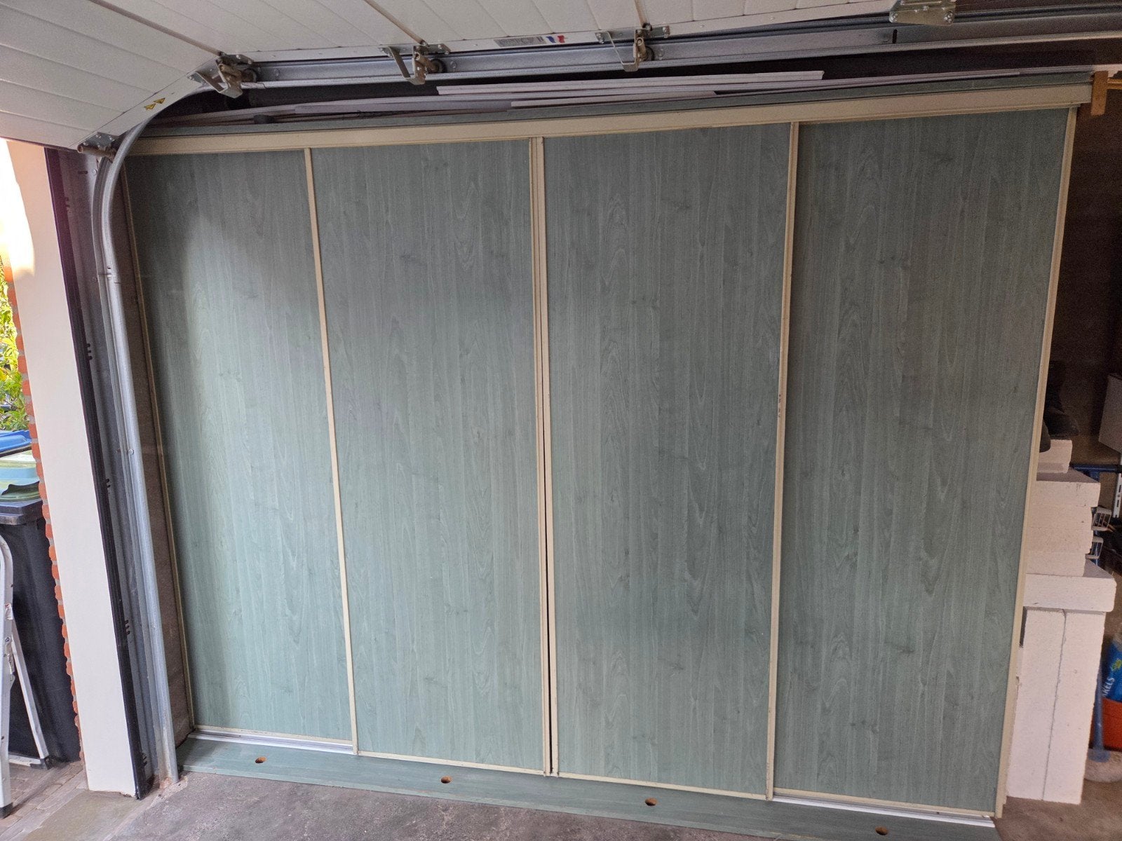 Kastenwand voor opslag in schuur - Afmetingen zie foto's, Ophalen, Gebruikt, Met deur(en), 200 cm of meer