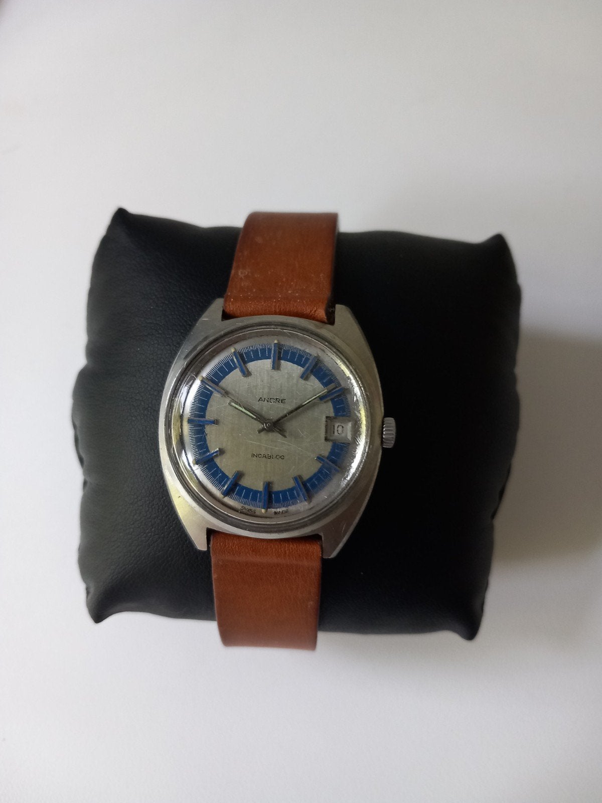 Vintage Ancre herenhorloge, Overige merken, Staal, Met bandje, Polshorloge