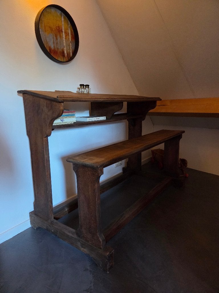 antieke schoolbank, Antiek en Kunst, Ophalen