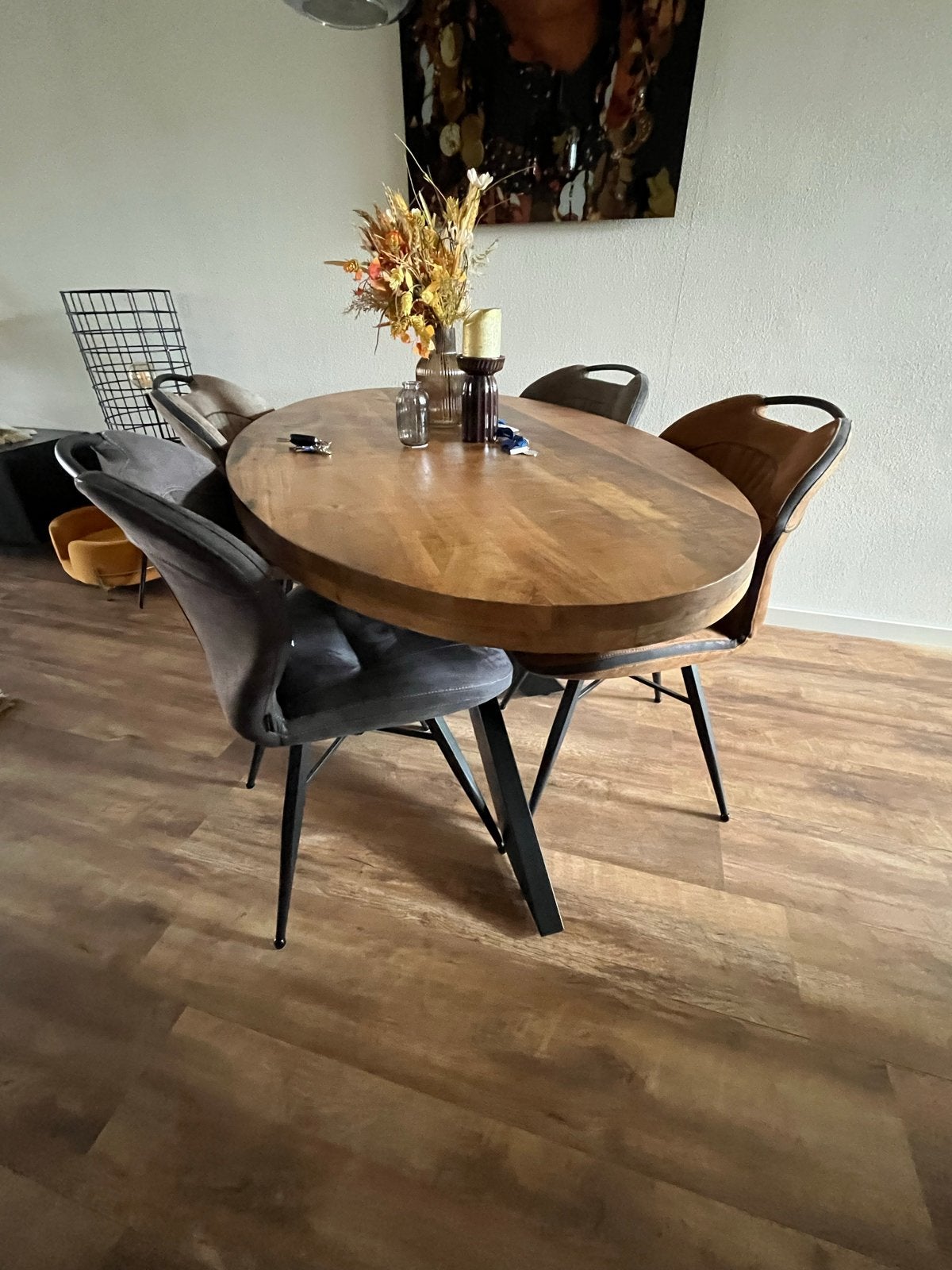 Mango houten eettafel 160x90 cm - Zo goed als nieuw, Ophalen, Teakhout, 50 tot 100 cm, Zo goed als nieuw