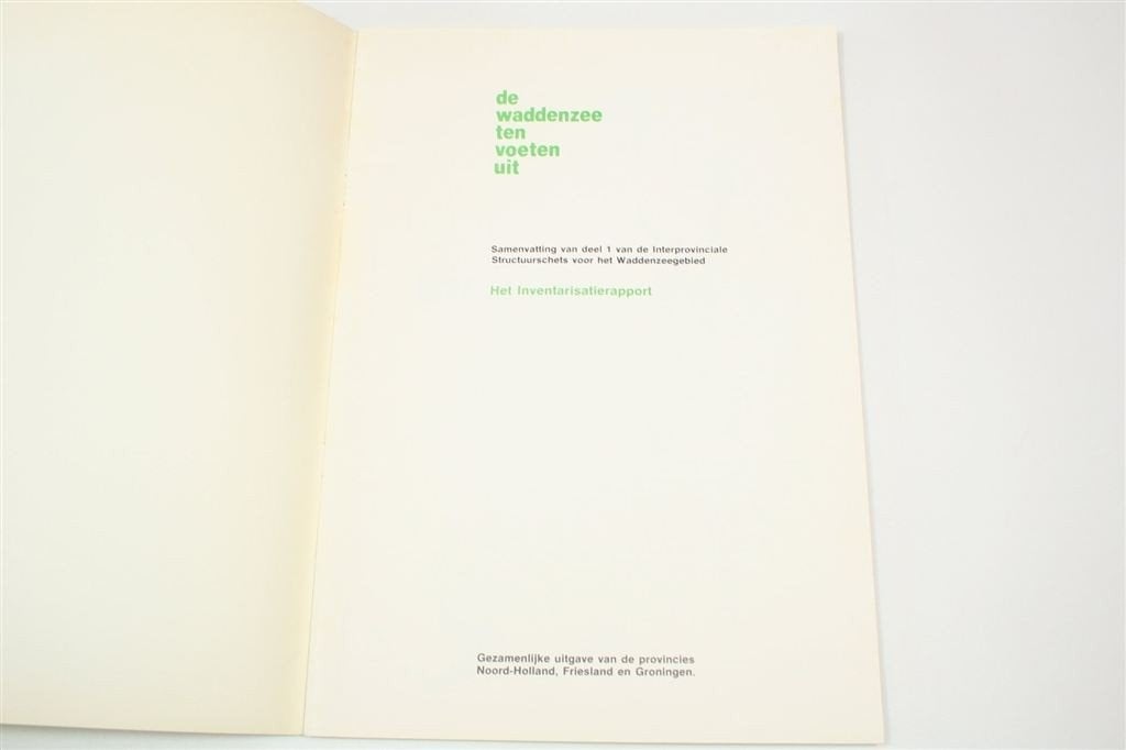 Waddenzee — Structuurschets & Inventarisatie 1977, Boeken, Ophalen of Verzenden, Gelezen