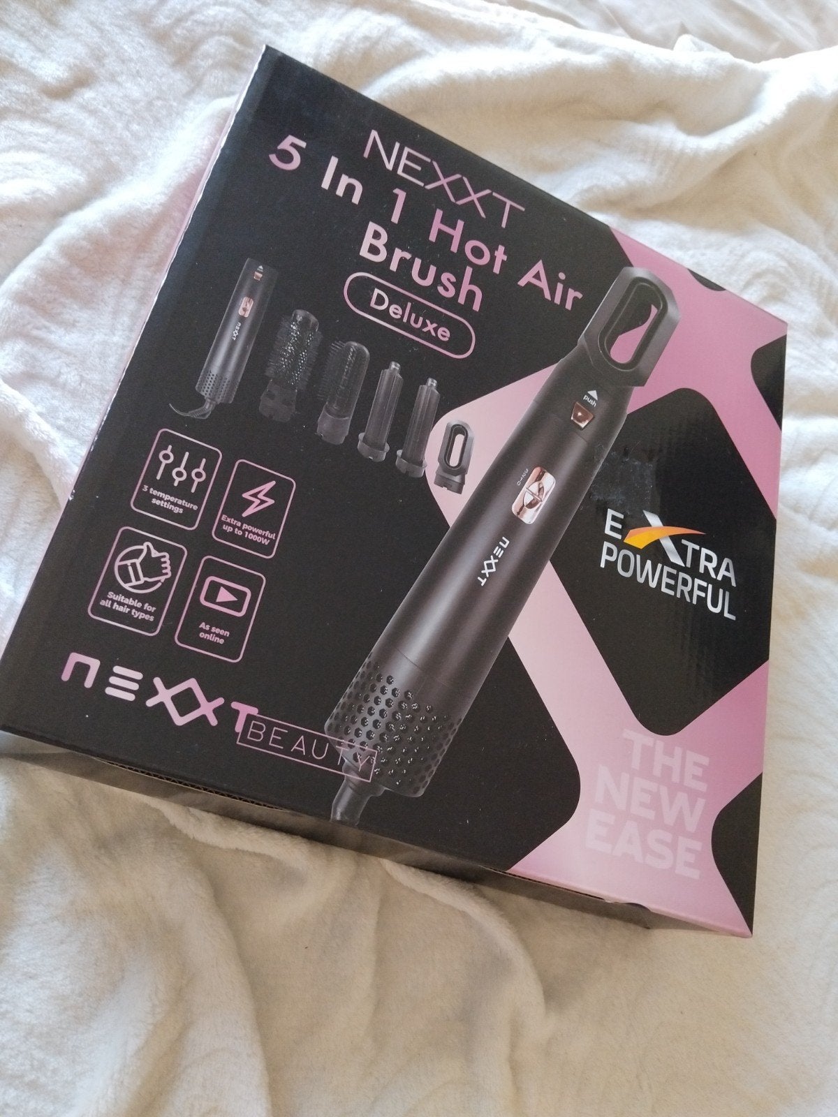 NEXXXT 5-in-1 Hot Air Brush Deluxe - Föhnborstel, Ophalen of Verzenden, Zo goed als nieuw, Föhn of Haardroger