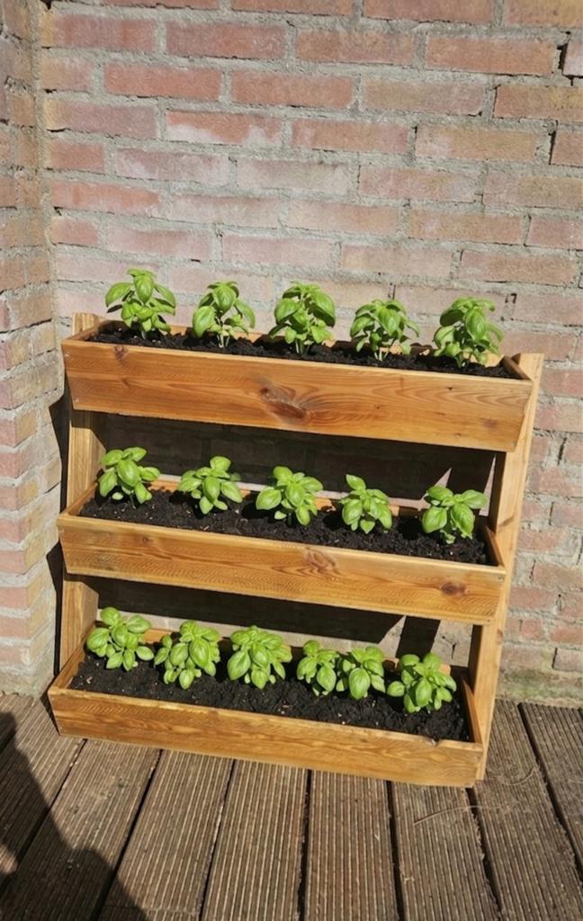 Handgemaakte Houten Kruidenbak / Plantenetagère grenen, Ophalen, Nieuw, Balkon, Rechthoekig