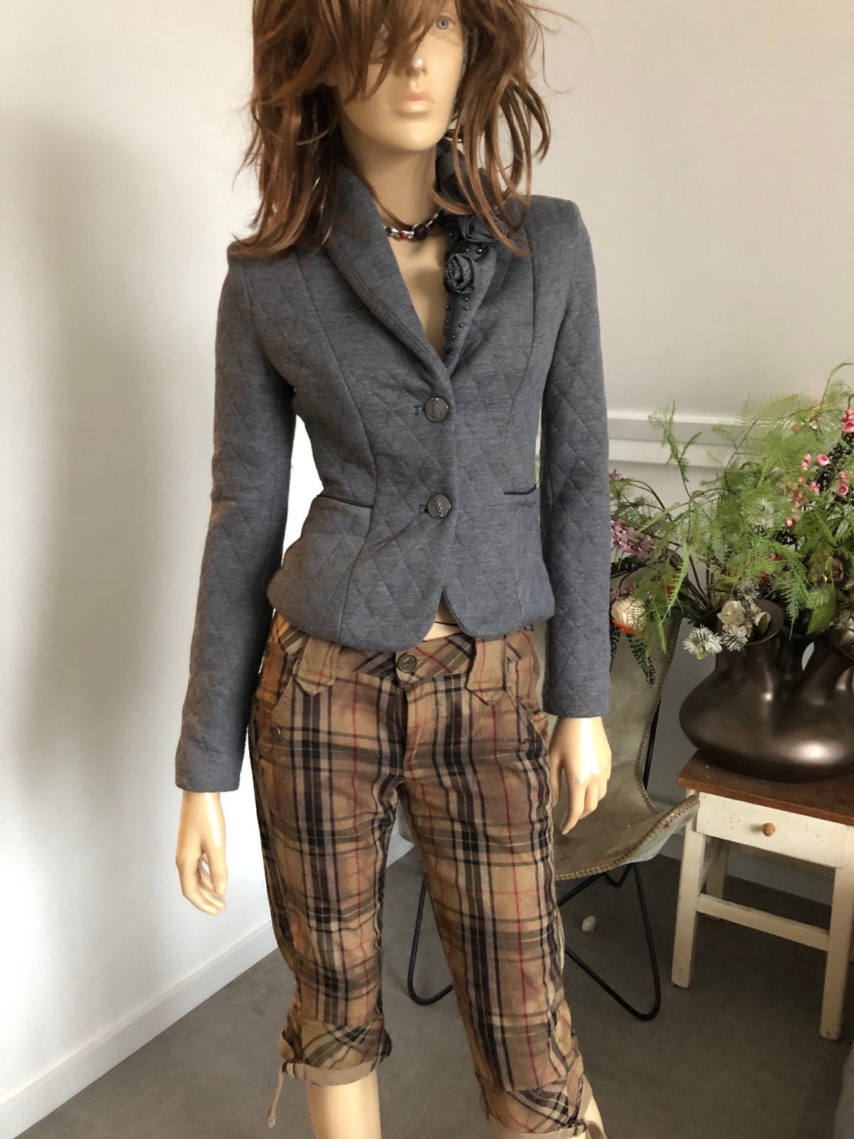 D.Lite Product geruite driekwart broek maat 34, Bruin, Ophalen of Verzenden, Driekwart, Maat 34 (XS) of kleiner