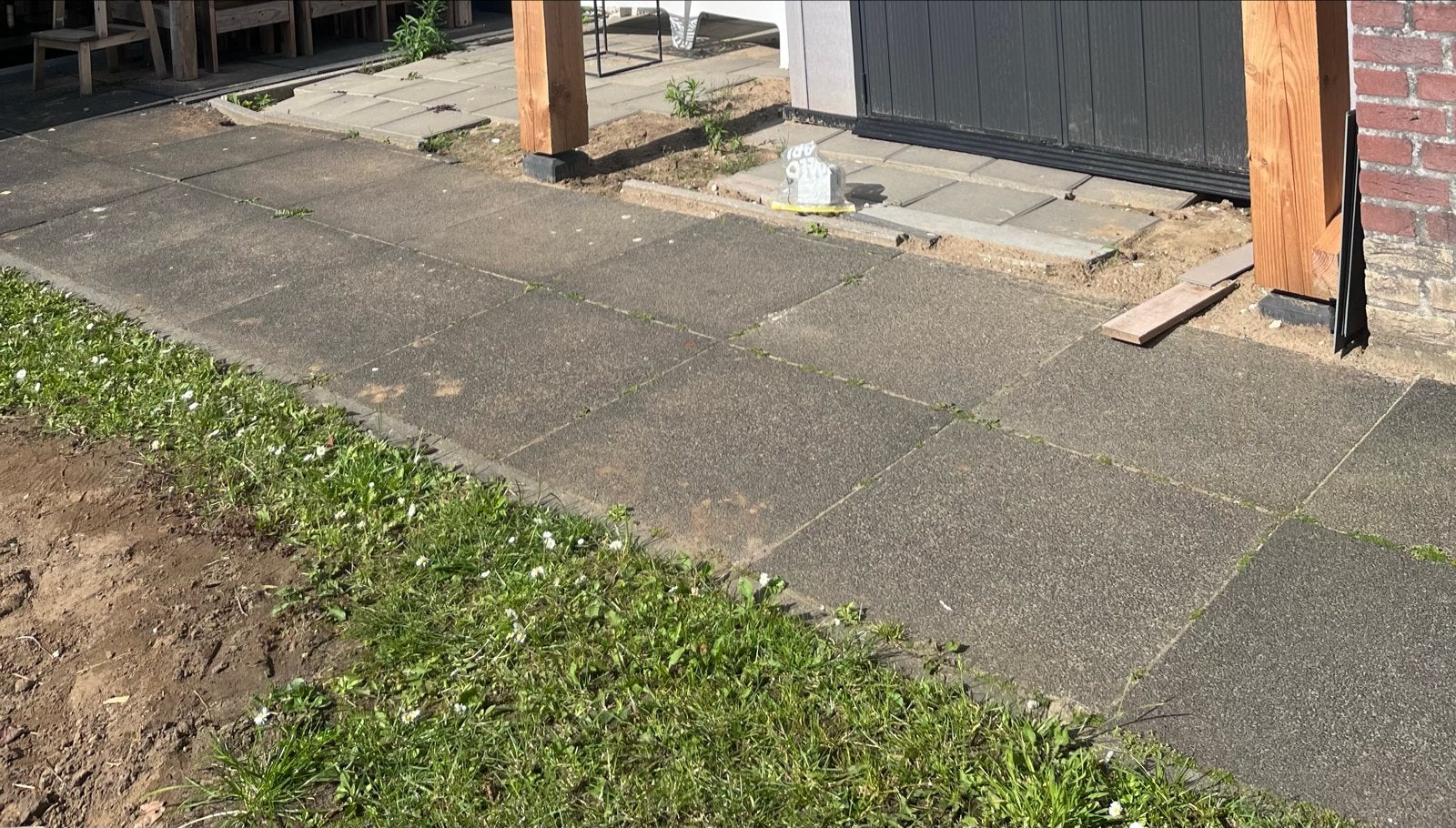 Ca. 40st. Terrastegels beton 60x60x6cm., Tuin en Terras, Ophalen, Gebruikt, 10 m² of meer, Beton