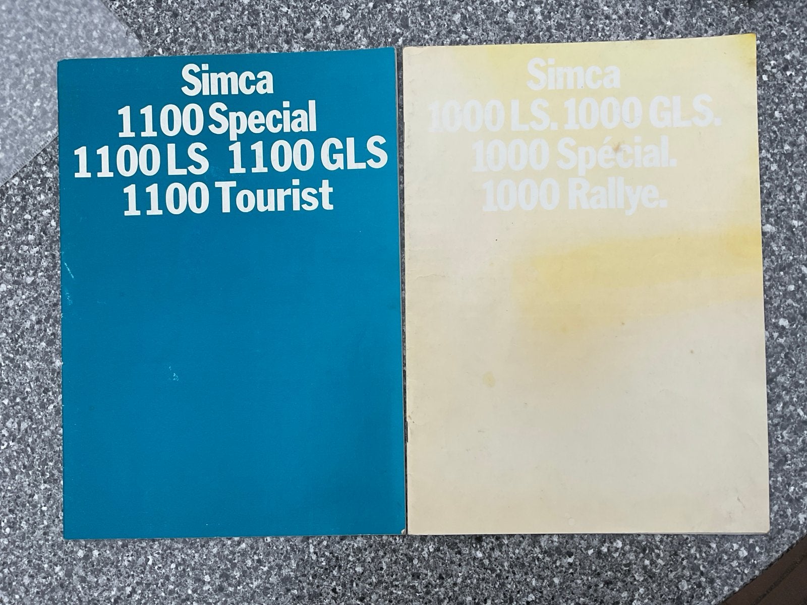 Simca 1000/1100 Special/GLS/LS/Rallye/Tourist brochures, Ophalen of Verzenden, Gelezen, Overige merken