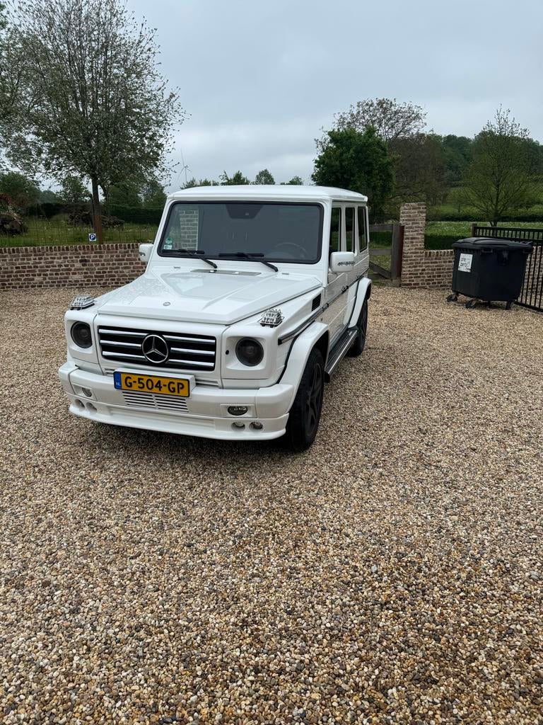 Mercedes-Benz G-Klasse 5.0 G500 ST WGN Lang 2002 Wit, Auto's, Mercedes-Benz, Automaat, 8 cilinders, 296 pk, G-Klasse