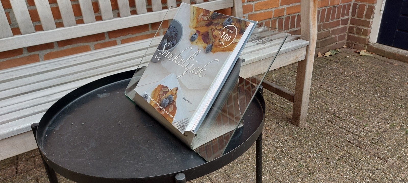 Gefu Kookboeken Standaard - RVS en glas, Overige typen, Zilver, Ophalen of Verzenden, Zo goed als nieuw