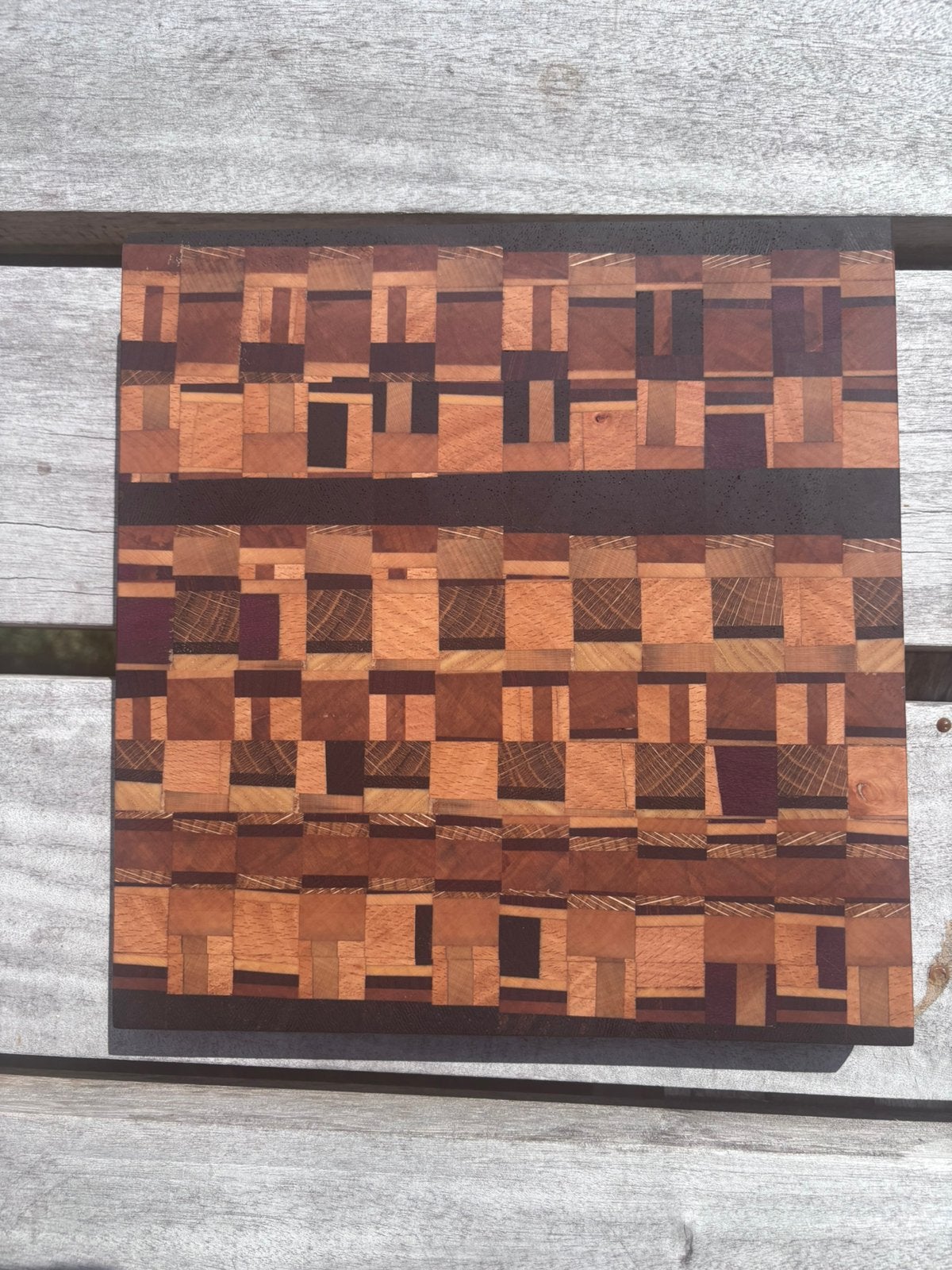 Handgemaakte snijplank – mixed edge/end‑grain, Snij-/serveerplank, Ophalen of Verzenden, Nieuw, Hout
