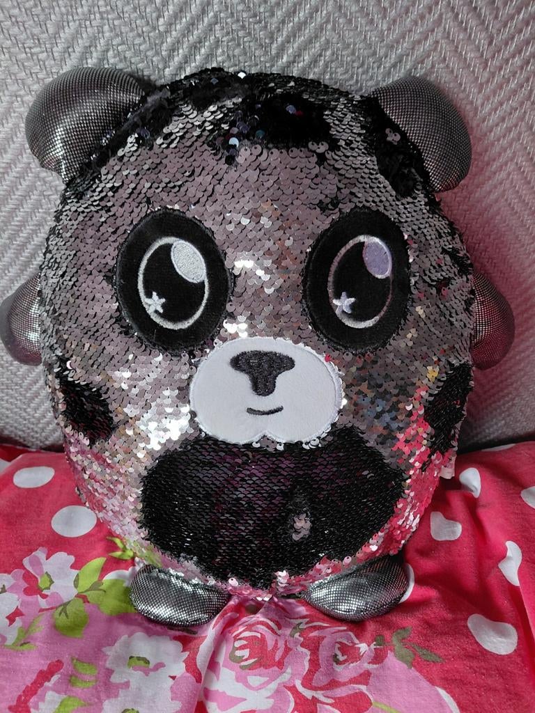 Gratis ophalen Panda knuffel met omkeerbare pailletten, Ophalen, Zo goed als nieuw, Overige typen