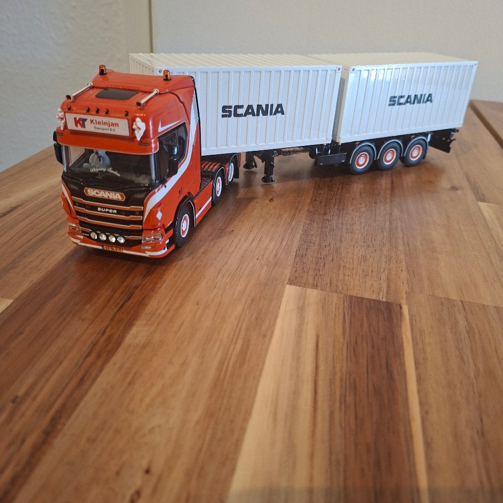 Scania S730 V8 Kleinjan Transport met 2 containers, Verzenden, Nieuw, Bus of Vrachtwagen, Wsi