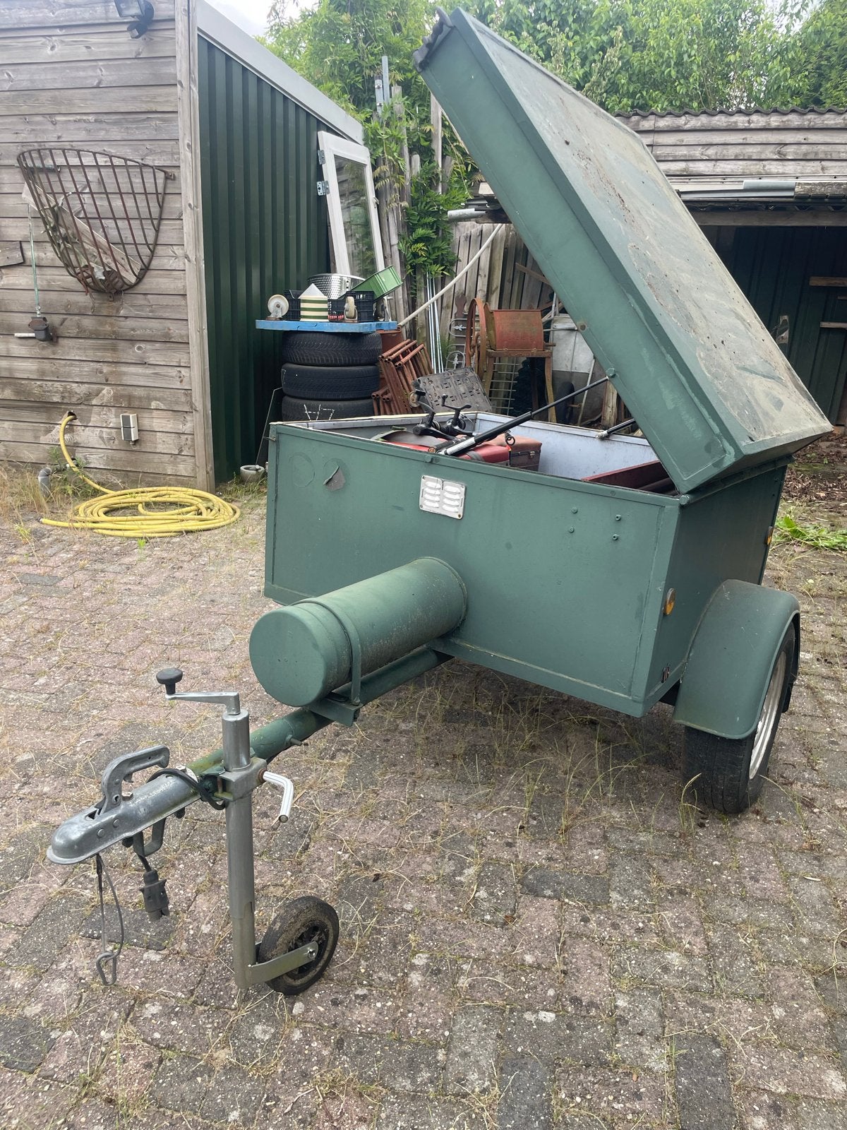 Leuke vis aanhanger met inhoud, Ophalen, Gebruikt