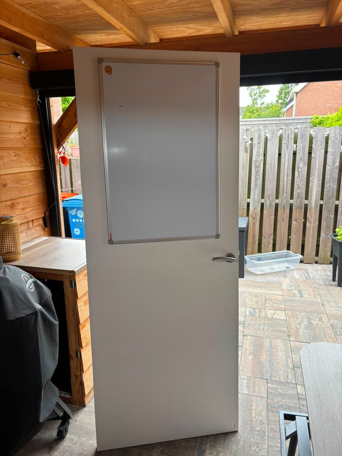 Witte stompe binnendeur, Doe-het-zelf en Verbouw, Deuren en Horren, Ophalen, Gebruikt, 80 tot 100 cm, Binnendeur