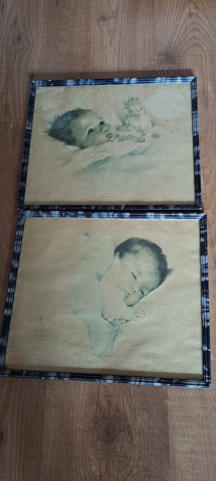 Vintage baby prints van Bessie Pease Gutmann (2 stuks), Ophalen, Minder dan 50 cm, Gebruikt, Oorspronkelijke maker