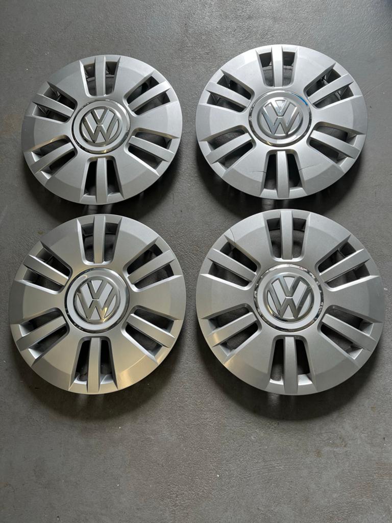 Set van 4 originele Volkswagen wieldoppen 14 inch, Auto diversen, Wieldoppen, Ophalen of Verzenden, Gebruikt