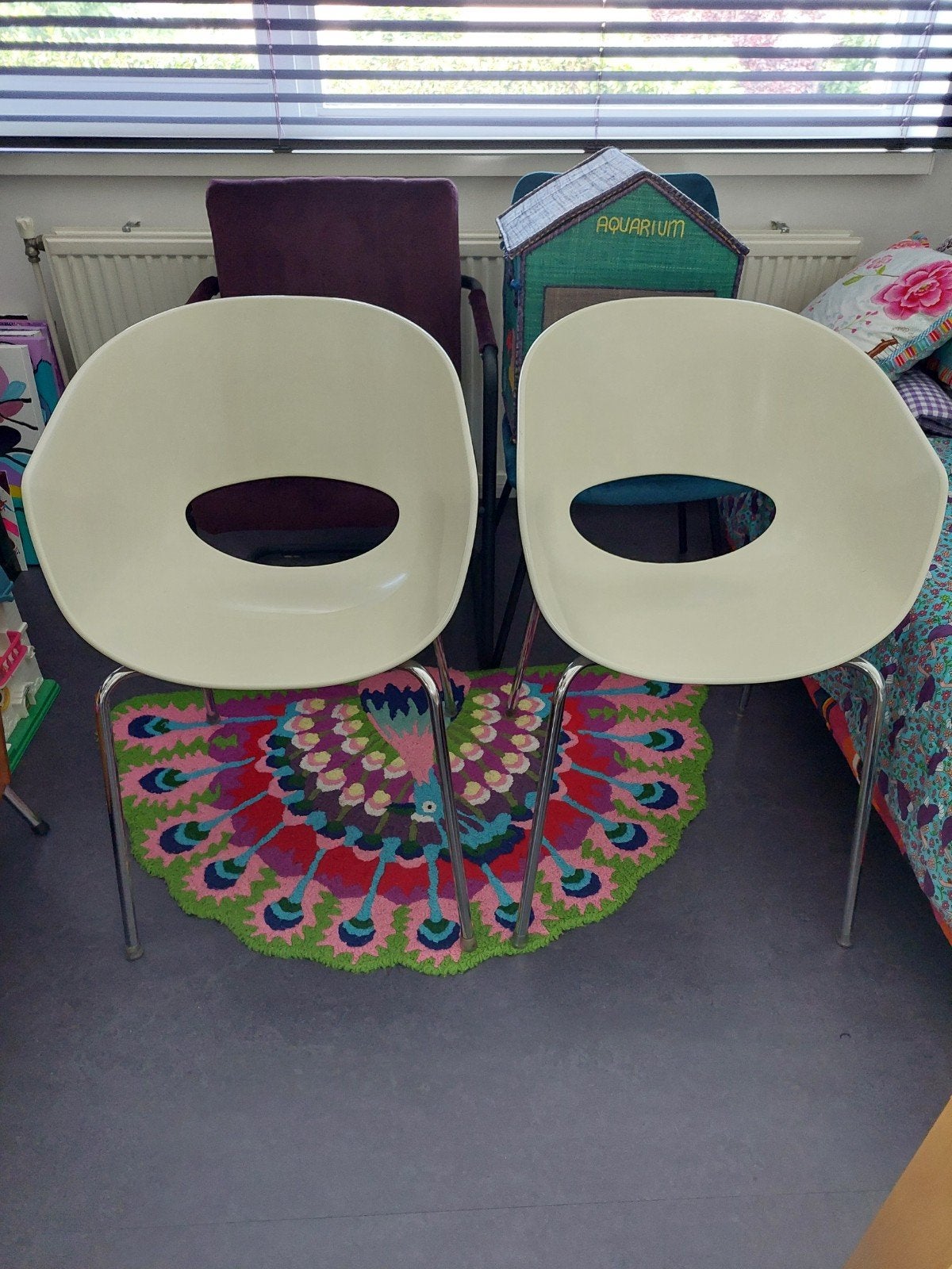 2x Italiaans Sintesi Orbit Large retro design stoelen, Huis en Inrichting, Stoelen, Ophalen, Kunststof, Gebruikt, Twee
