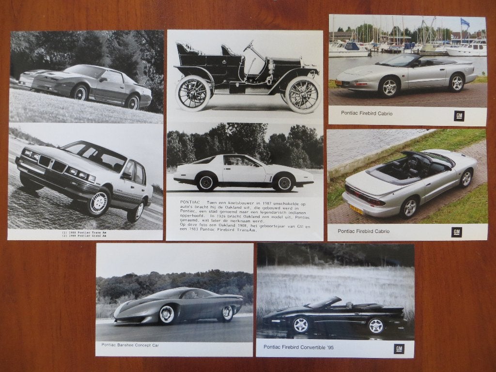Pontiac persfoto’s (varia): Firebird, Grand Am, Ophalen of Verzenden, Nieuw, Overige merken