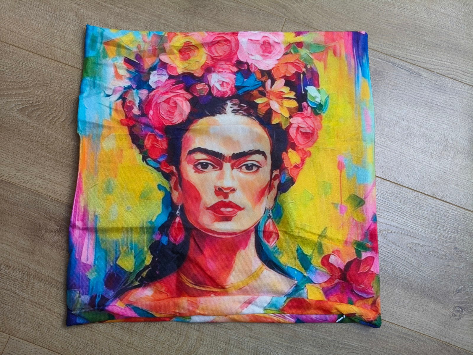 Frida Kahlo Kussenhoes 45x45 Dubbelzijdig Fluweel, Meerkleurig, Nieuw, Ophalen of Verzenden, Dubbelzijdig