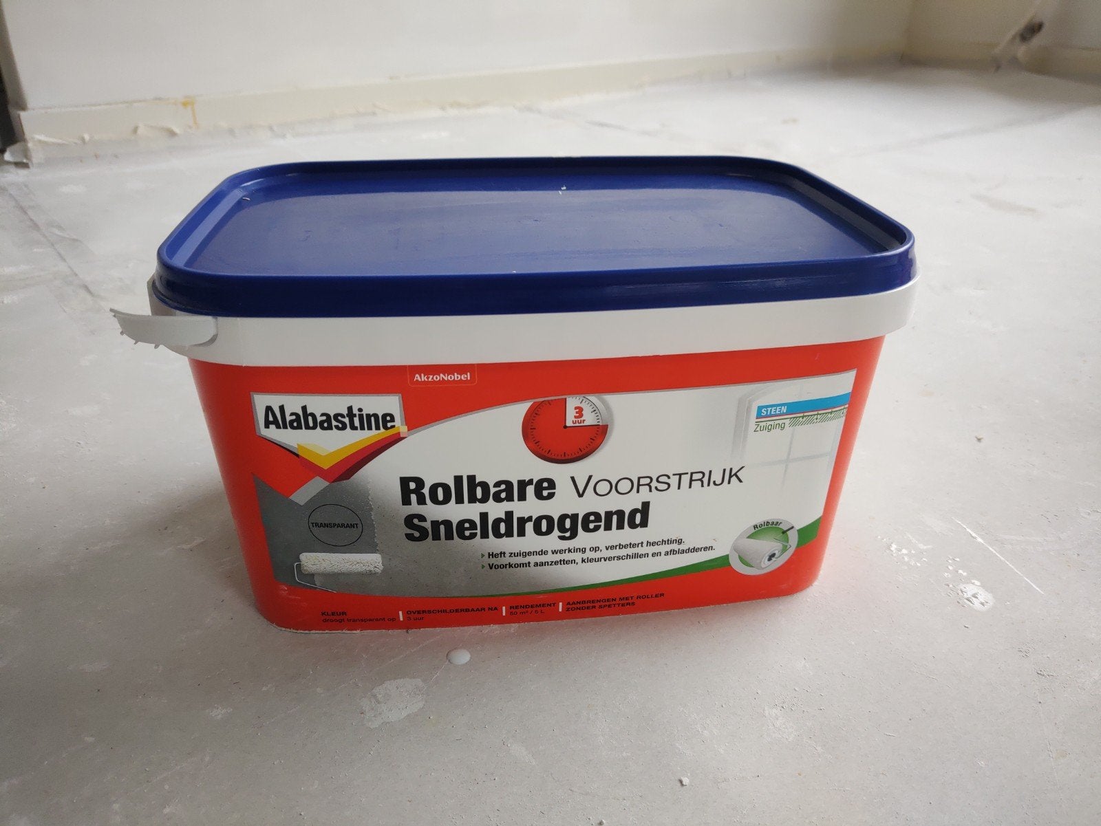 Alabastine Rolbare Sneldrogende Voorstrijk 5L, Ophalen, Overige kleuren, 5 tot 10 liter, Verf